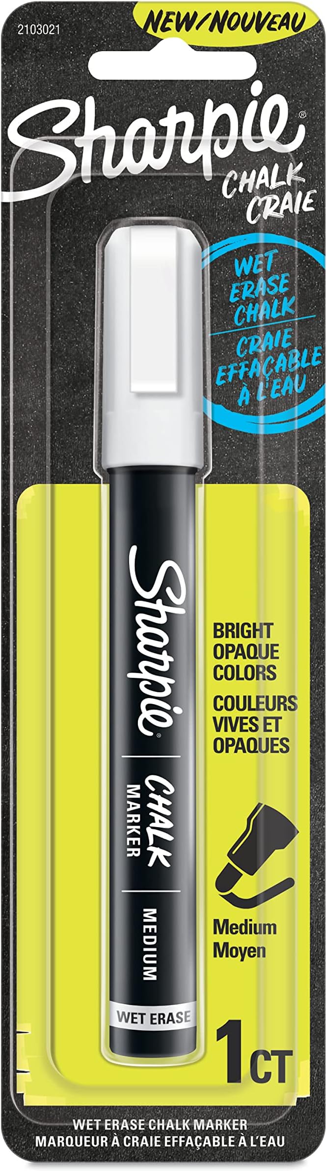 SHARPIE Chalk Marker, Wet Erase Markers, White, 1 Count Office Products