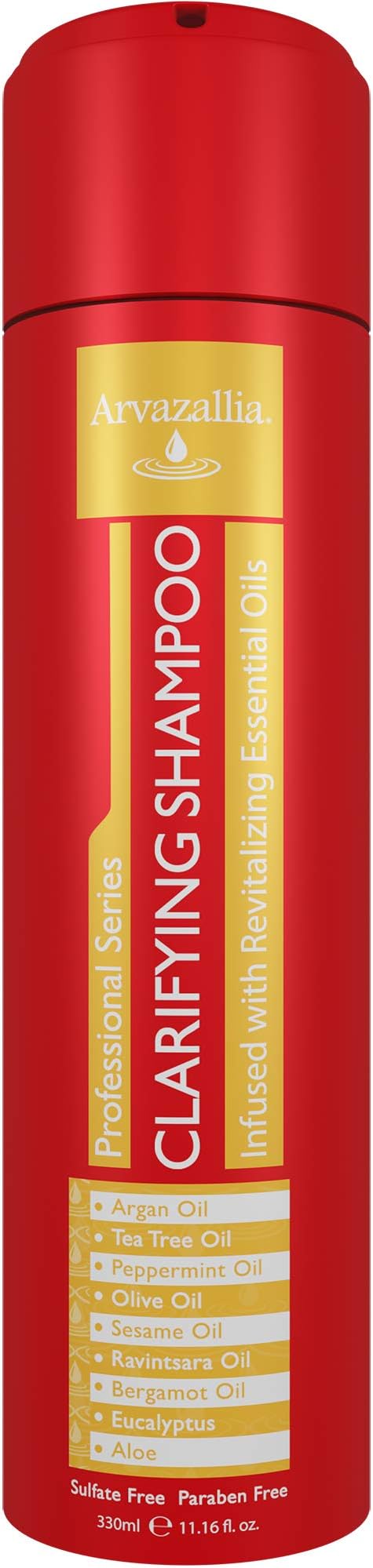 Clarifying Shampoo with Revitalizing Essential Oils - Professional-Grade Anti-Residue Cleanser Infused with Argan, Tea Tree, Peppermint, Olive, Sesame Oils, and Aloe