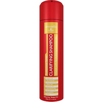Arvazallia Clarifying Shampoo with Revitalizing Essential Oils - Professional-Grade Anti-Residue Cleanser Infused with Argan, Tea Tree, Peppermint, Olive, Sesame Oils, and Aloe