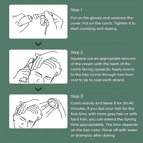 Miniatura 7 de Xusheng - Crema de teñido de frutas negras, crema de tinte negro natural, falta de tinte para el cabello para hombres y mujeres, tinte para el