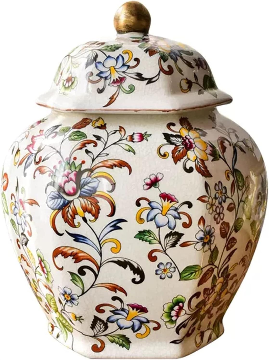 Ceramic Jars,Tea Jar,Chinese Style Storage Jars,Vintageceramic with Lid Decorative Vases Handmade Ceramic Jar Ginger Jars for Home Decor Ginger Jar Temple Jar Porcelain A,