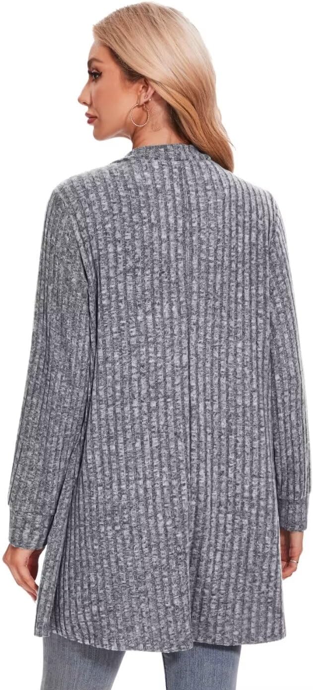 MONNURO Plus Size Cardigan Sweaters for Women Oversized Long Cardigan Open Front Sweaters Outwear with Pockets - Image 2