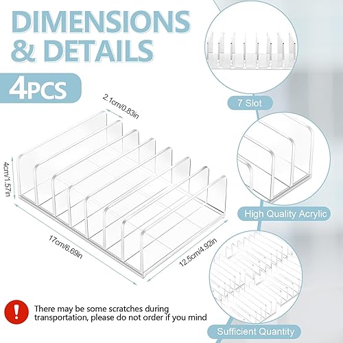 Vista 2 de Geetery 4 bandejas acrílicas para dinero en efectivo, organizador de correo, organizador de sobres de escritorio transparente para clasificar sobres