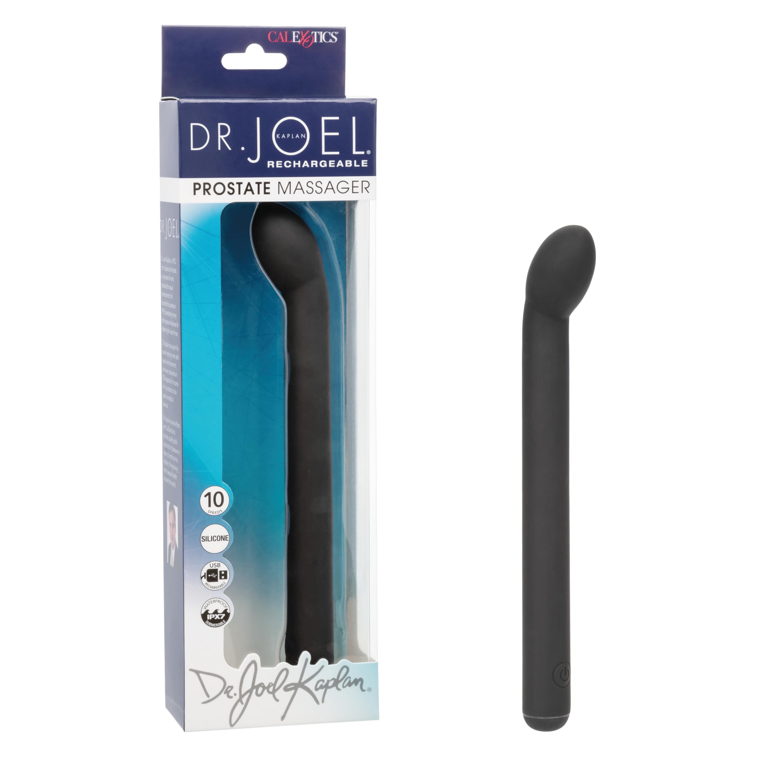 CalExotics Dr Joel Kaplan Rechargeable Prostate Massager Vibrating Stimulator for Anal Training Black - SE-5666-10-3