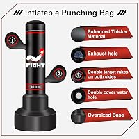 NZQXJXZ 180cm Álló Boxzsák Felnőtteknek Boxkesztyűvel, Pumpa és Reflexlabdával - Style 1 5