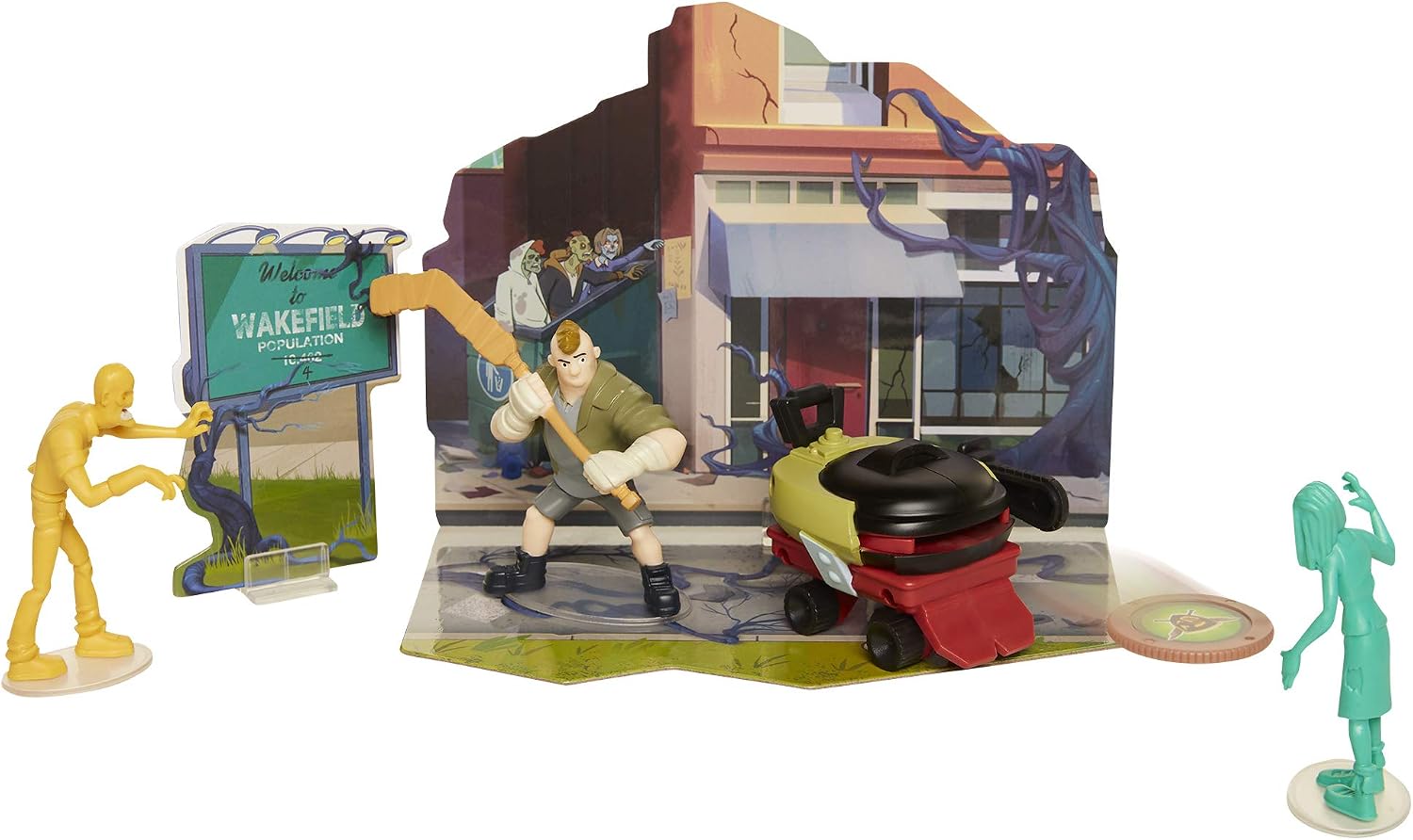 The Last Kids On Earth Toys Dirk Action Figure 2.5" - Hero Pack Playset with 2 Zombies & Disk Launcher, Model:402794