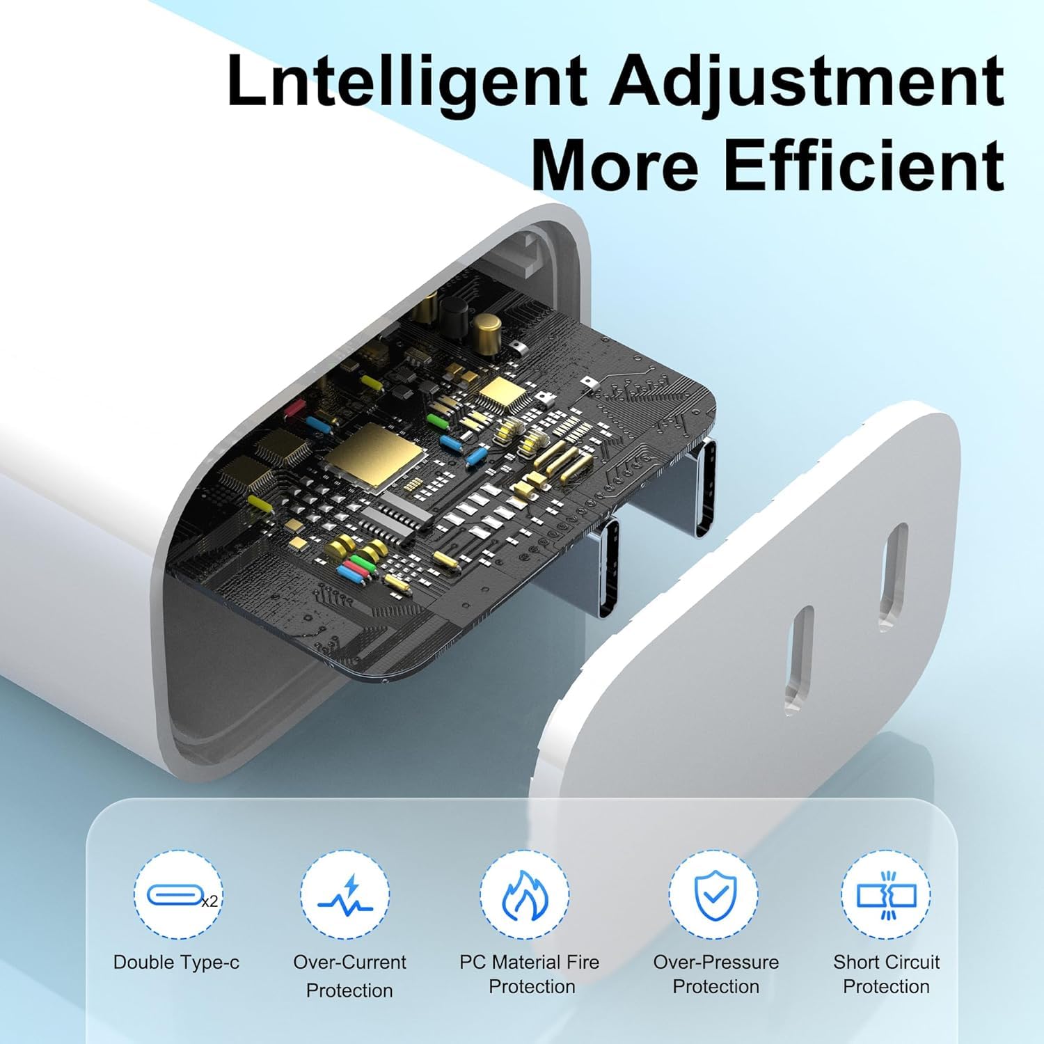 Cargador para iPhone 17, 16, 15, paquete de 3 puertos USB C, bloque de carga rápida
