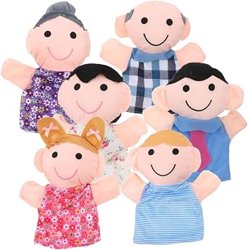 Hand Puppet, Adult Hand Puppet | 6X Plush Cartoon Family Sock Puppet - Theater Props Role Play Figures Plush Interactive Storytelling Game for Kids Boys Girls