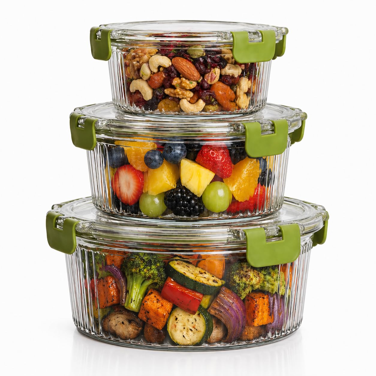 Teneza Plastic Air Tight Kitchen Containers Set of 3, Leak-Proof & Microwave Safe, Food Grade Storage Containers For Kitch...