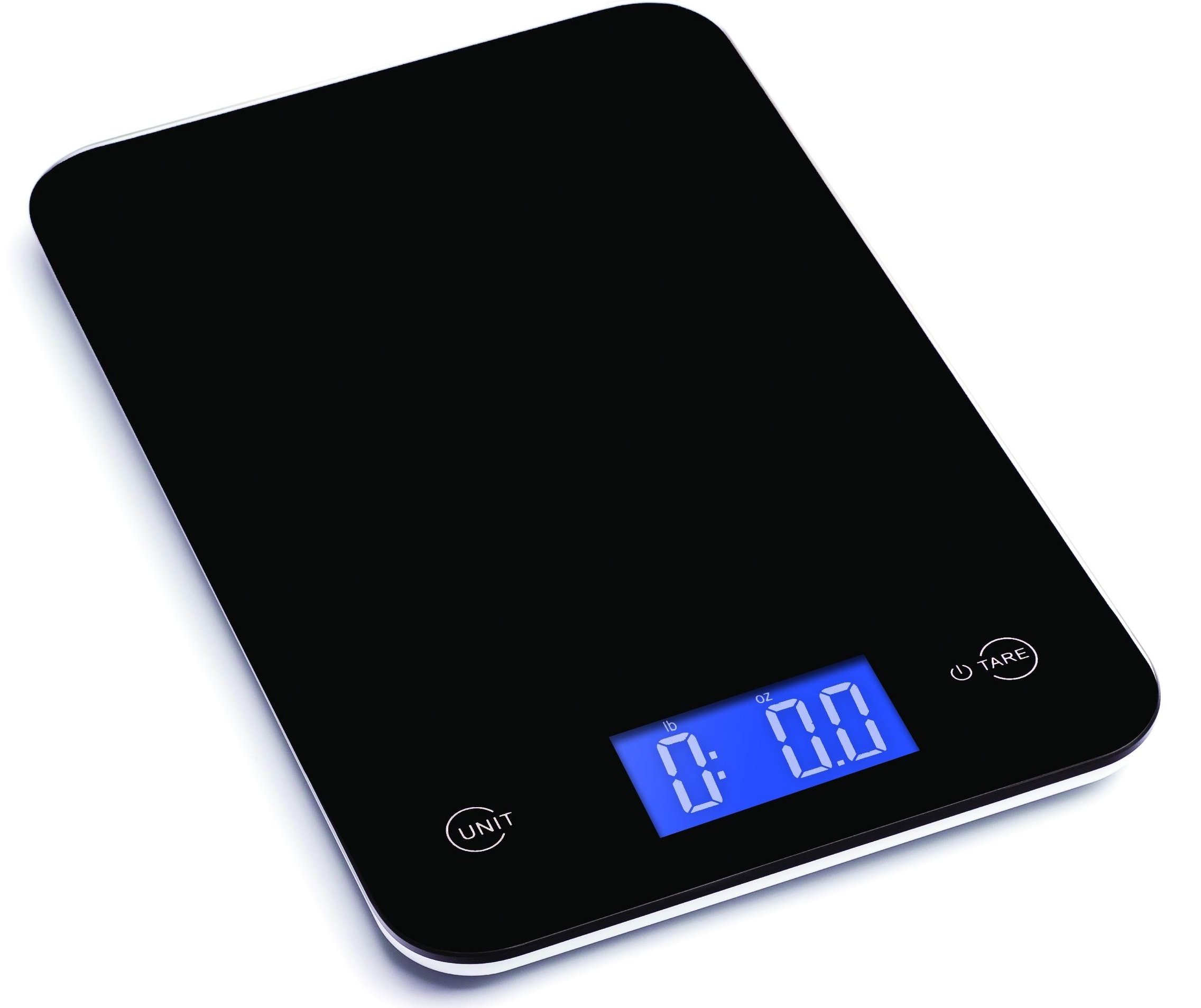 Ozeri Touch Professional Digital Kitchen Scale (8 kg / 17.6 lb Edition), Tempered Glass in Elegant Black