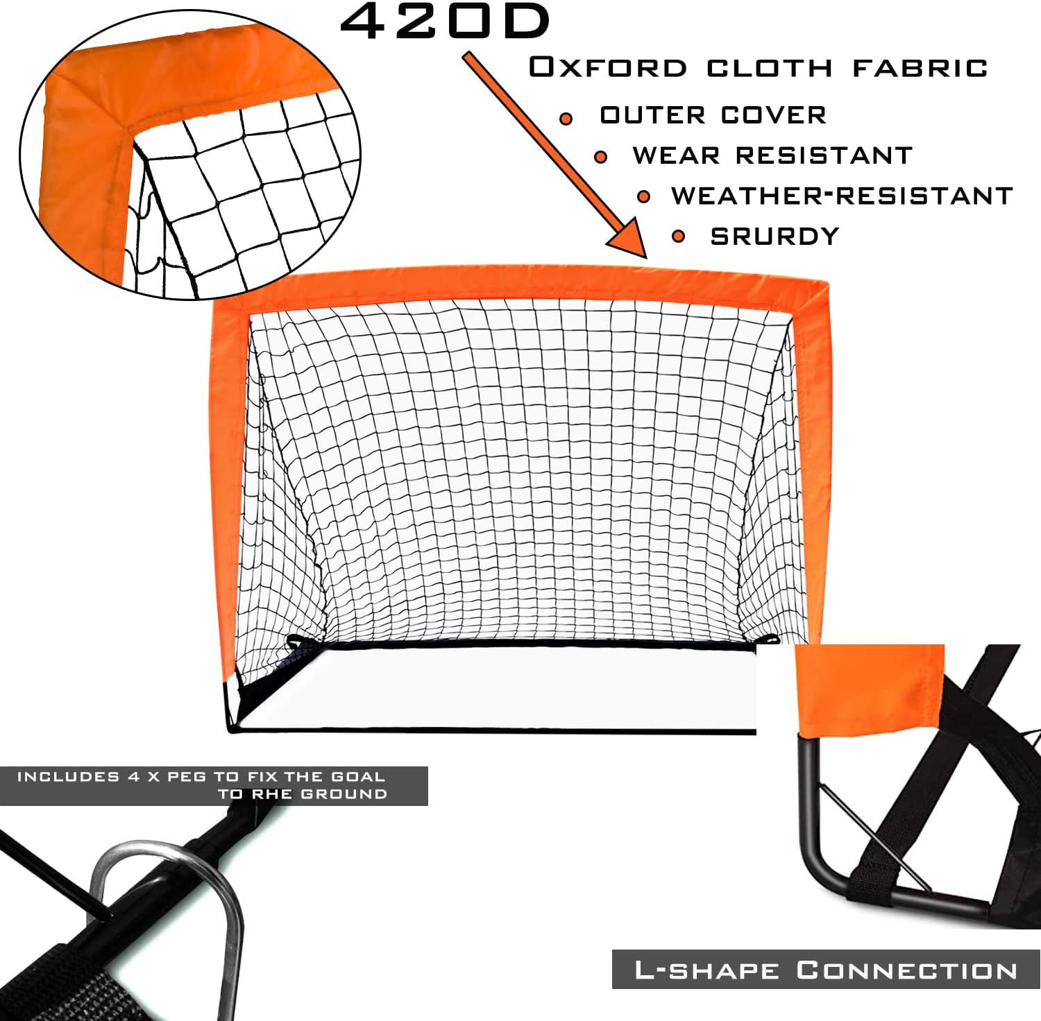 OYE Foldable Set of 2 Football Goal Net - Image 3