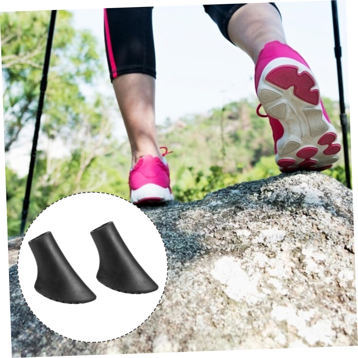 WOONEKY 30pcs Non-Slip Crutch Tips Replacement Foot Pads for Walking Sticks and Trekking Poles Durable Material for Enhanced Stability and Safety Outdoor Activities