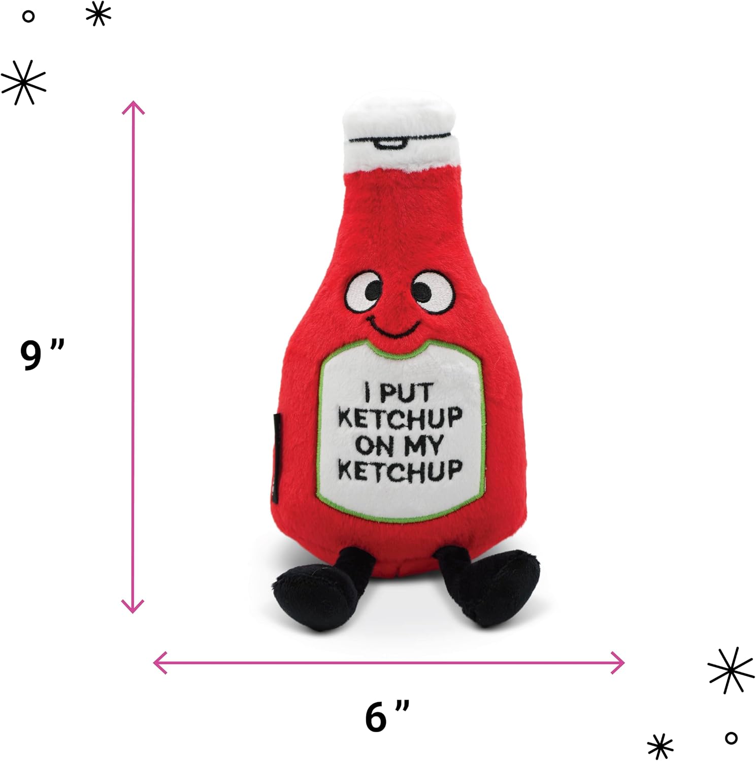 Punchkins “I Put Ketchup On Everything” Plush – Funny Ketchup Bottle Pun Stuffed Toy, Soft Weighted Novelty Food Plush Gift for Teens & Adults image 2