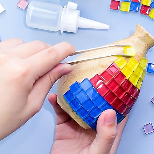 Miniatura 5 de Aginkgo 450 piezas de azulejos de mosaico de vidrio de cristal, mini mosaico para collage, artista creativo, entusiasta de la artesanía,