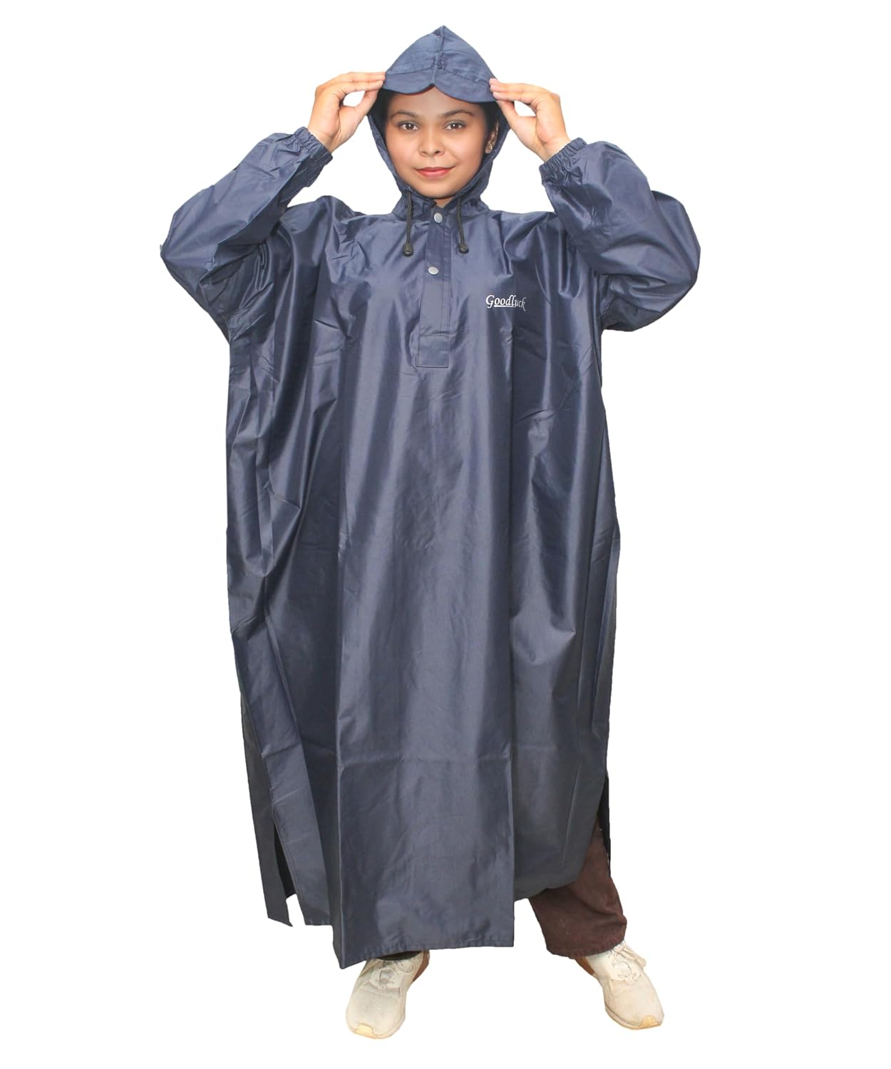 Goodluck Women’s Big Size Poncho for rainy season, Rain Poncho, light weight reusable, packable and sturdy Goodluck Women’s Big Size Poncho for rainy season, Rain Poncho, light weight reusable, packable and sturdy
