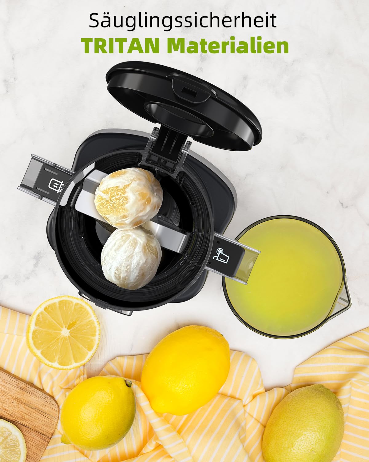 TUUMIIST Entsafter Slow Juicer mit 120 MM kleinem Einfüllschacht, Entsafter Gemüse und Obst Testsieger - Kompakter Saftpresse für den Persönlich, Leicht zu Reinigen, Hohe Saftausbeute