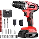 21V MAX Cordless Drill/Driver Kit, 2 Batteries and Charger, 26 Accessories, 3/8-Inch Keyless Chuck, 2 Variable Speed, 24+1 Position, LED Light, Toolbox