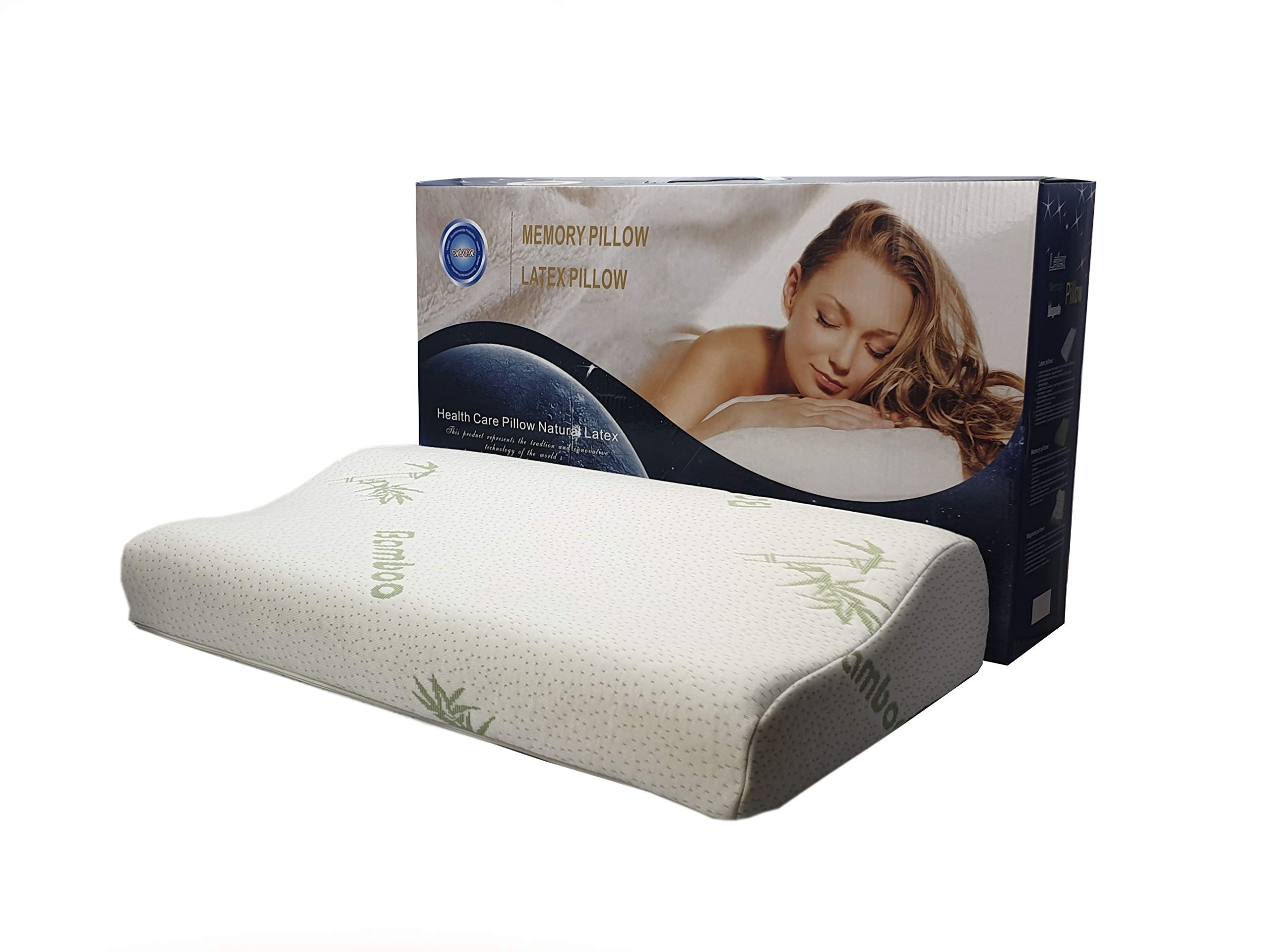 Homefresco Contour Memory Foam Pillow- Cervical Massage Deep Sleep Neck Pillow, Prime Soft Supportive Washable Hypoallergenic Pillow Not Standard Size Pillow 50 * 30cm