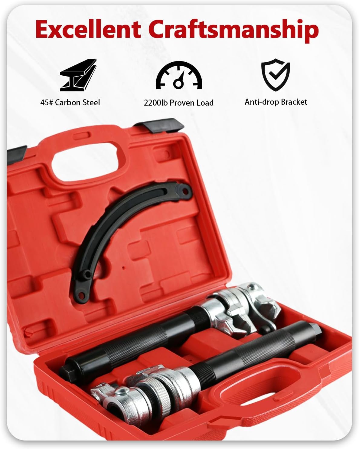 Coil Spring Compressor Tool - Heavy Duty Macpherson Strut Spring Compressor Set for Car Truck ATV UTV with Safety Jaws and Holder, 2PCS