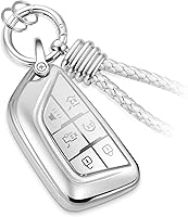 Vista 8 de Funda para Llavero de Audi con Accesorios de Llavero de Cuerda Trenzada de Metal, Estuche Suave Mejorado para Llave A3 A6-A8 E-Tron S3 RS6-7 SQ7-8