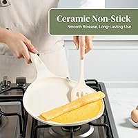 Vista 2 de Redchef Sartén antiadherente para crepas, sartén plana de cerámica de 10 pulgadas para Roti Dosa Tawa Comal para tortillas, sartén para panqueques