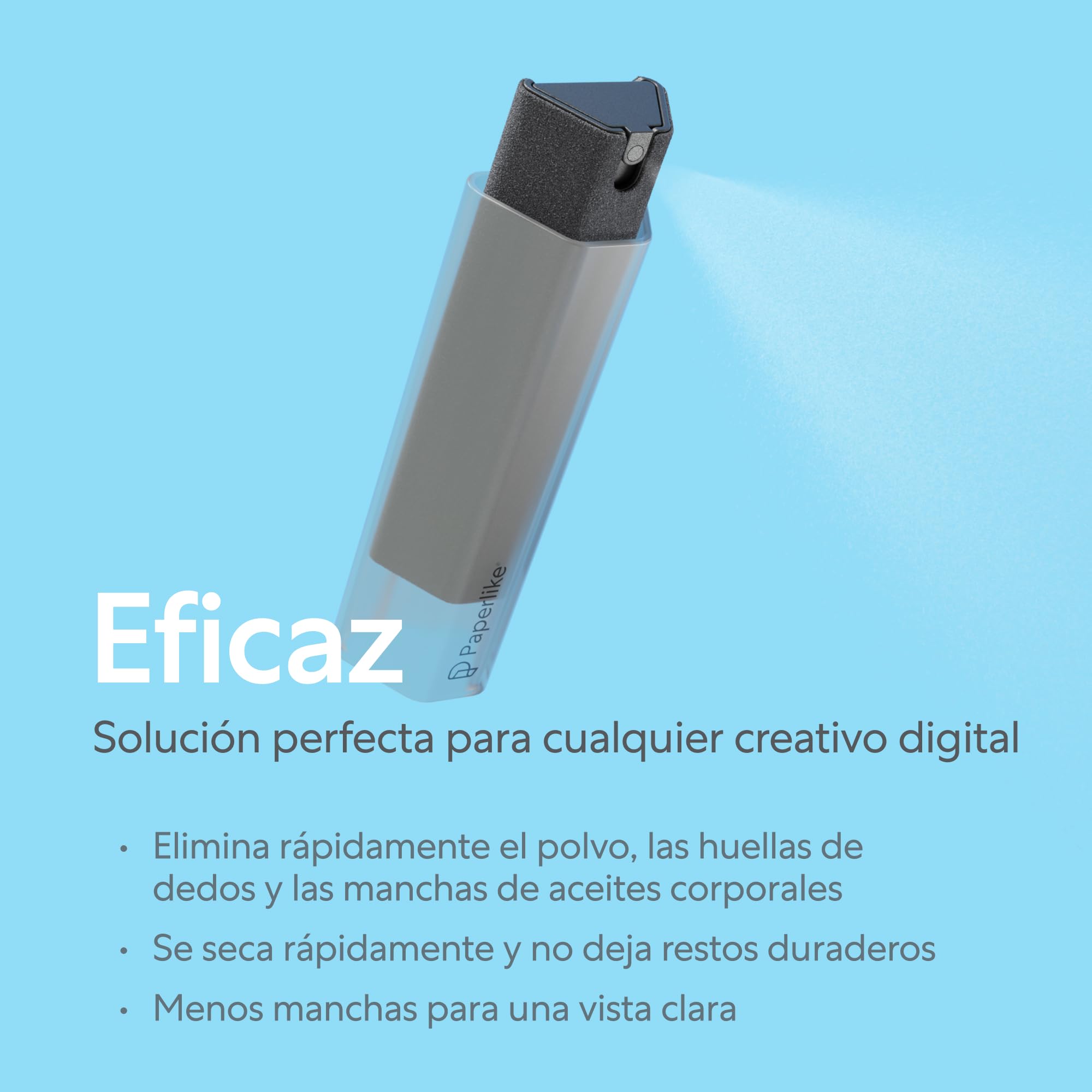 Paperlike® All-in-One Cleaning Kit - Botella de Microfibra Recargable & solución limpiadora + 5 Pastillas de Recambio - Seguro para iPad & Pantallas electrónicas