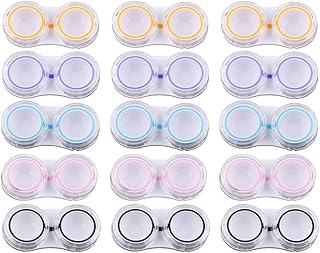 KISEER 15 Pack Clear Cute Contact Lens Case Box Holder Container Storage Kit