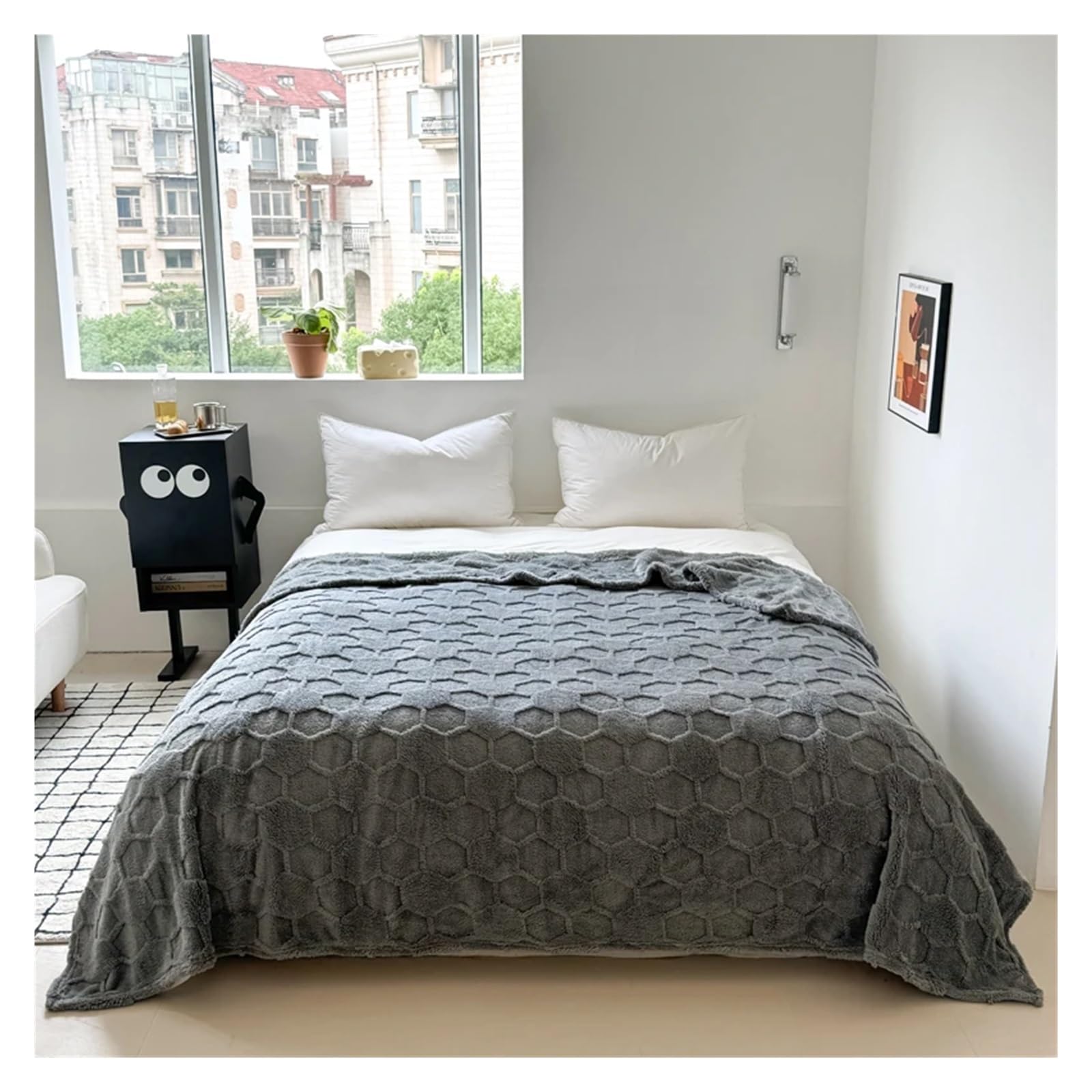 Manta de Franela cálida a Cuadros, Sábana Color sólido, sofá, Toalla, Chal for Siesta, Mantas amigables con la Piel para Sofá Peluch Cama(Zongse,200x230cm 1pc)