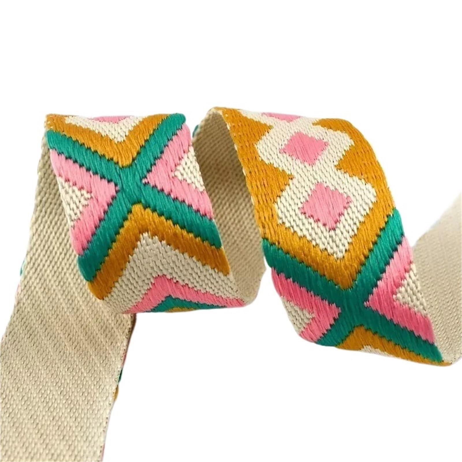 Cinta Jacquard Correas de nailon Jacquard 2/5 metros, 38/50mm, 2mm espesor, for bolso, ropa, accesorios costura DIY(Color14-38mm,5Meters)