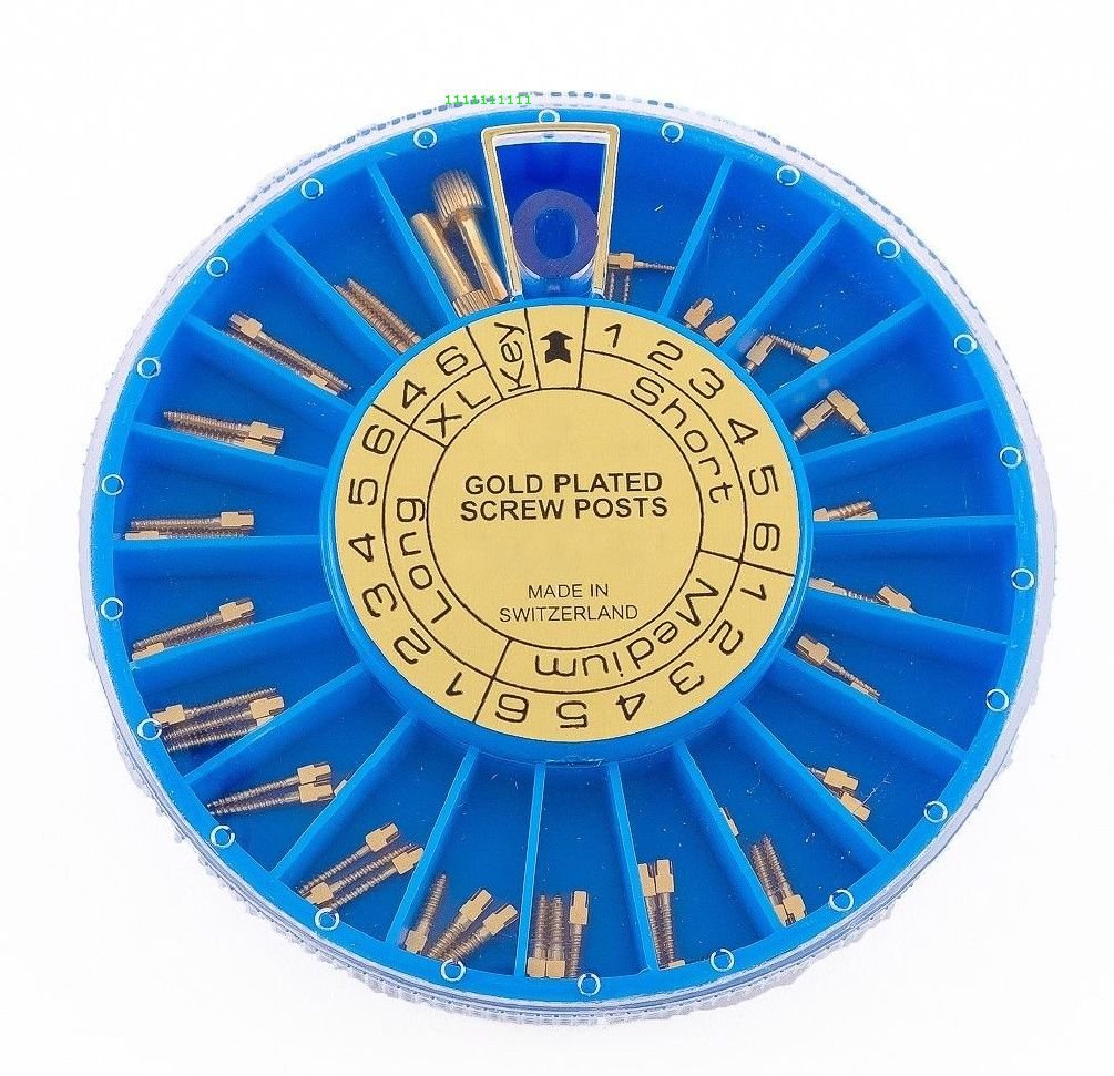 Ledona Gold Plated Screw Posts Complete Kit - 60 Posts + 1 Hollow & 1 Cross Key