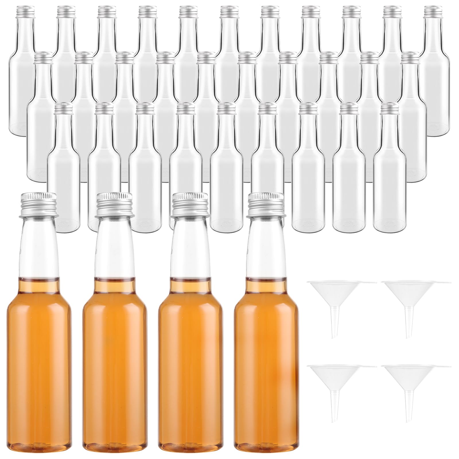 12 Mini Bottiglie Per Liquori 60ml Con Tappi E Imbuto | Bottigliette Vetro Per Olio, Sciroppo, Regali - Foto 6