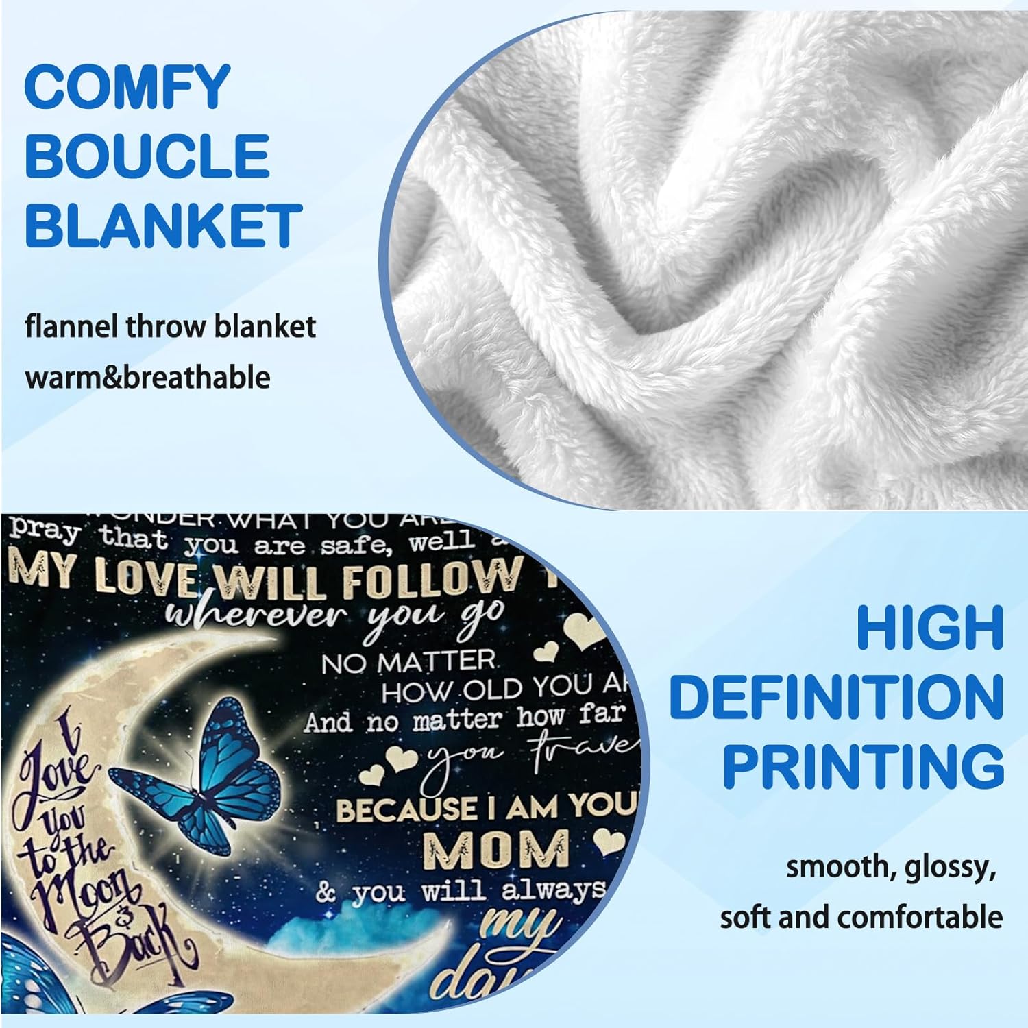 Daughter Gifts from Mom, to My Daughter Blanket from Mom for Couch Sofa, Valentines Day Birthday Graduation Gifts for Daughter 60"x50" - Image 5