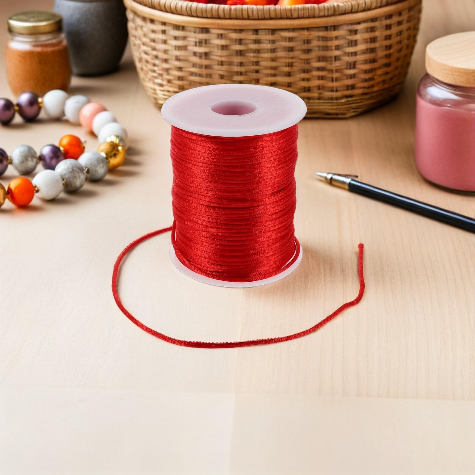 4 rotoli Filo Cerato per Braccialetti Cordino Intrecciato in Poliestere per Gioielli DIY Collane Bracciali Corda per Perline Resistente per Artigianato