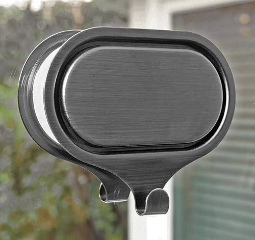 Miniatura 2 de Haute Decor Attract - Colgador magnético grande de doble pellizco para coronas - Par fuerte de ganchos magnéticos para superficies de vidrio o metal