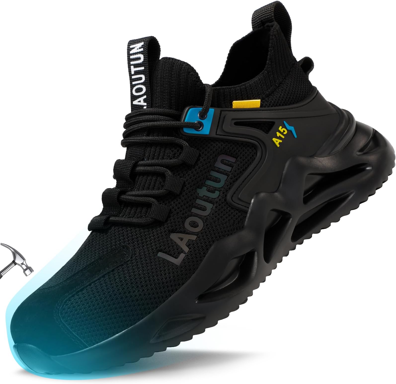 LAoutun Steel Toe Shoes for Men Work Shoes Safety Sneakers Lightweight