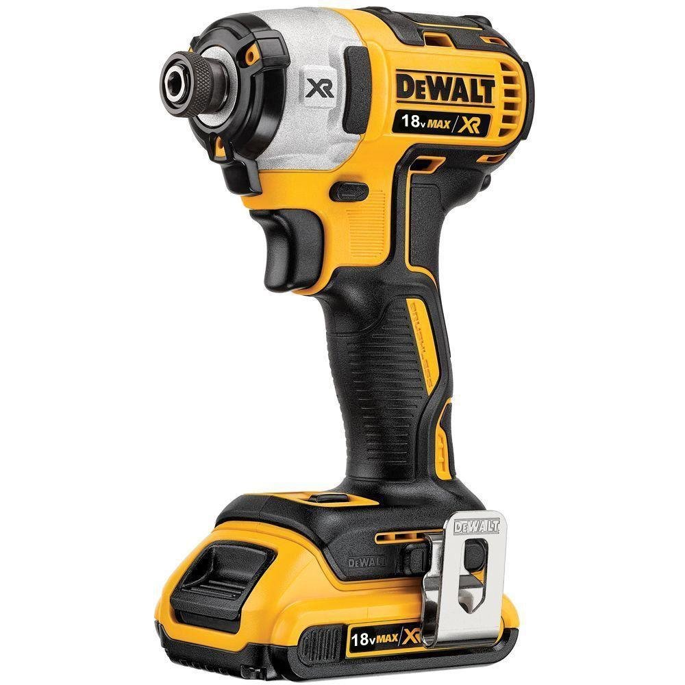 DEWALT Visseuse à chocs Brushless + 2 batteries 18V 2Ah Li-ion + coffret Tstak DCF887D2-QW. Noir/Jaune