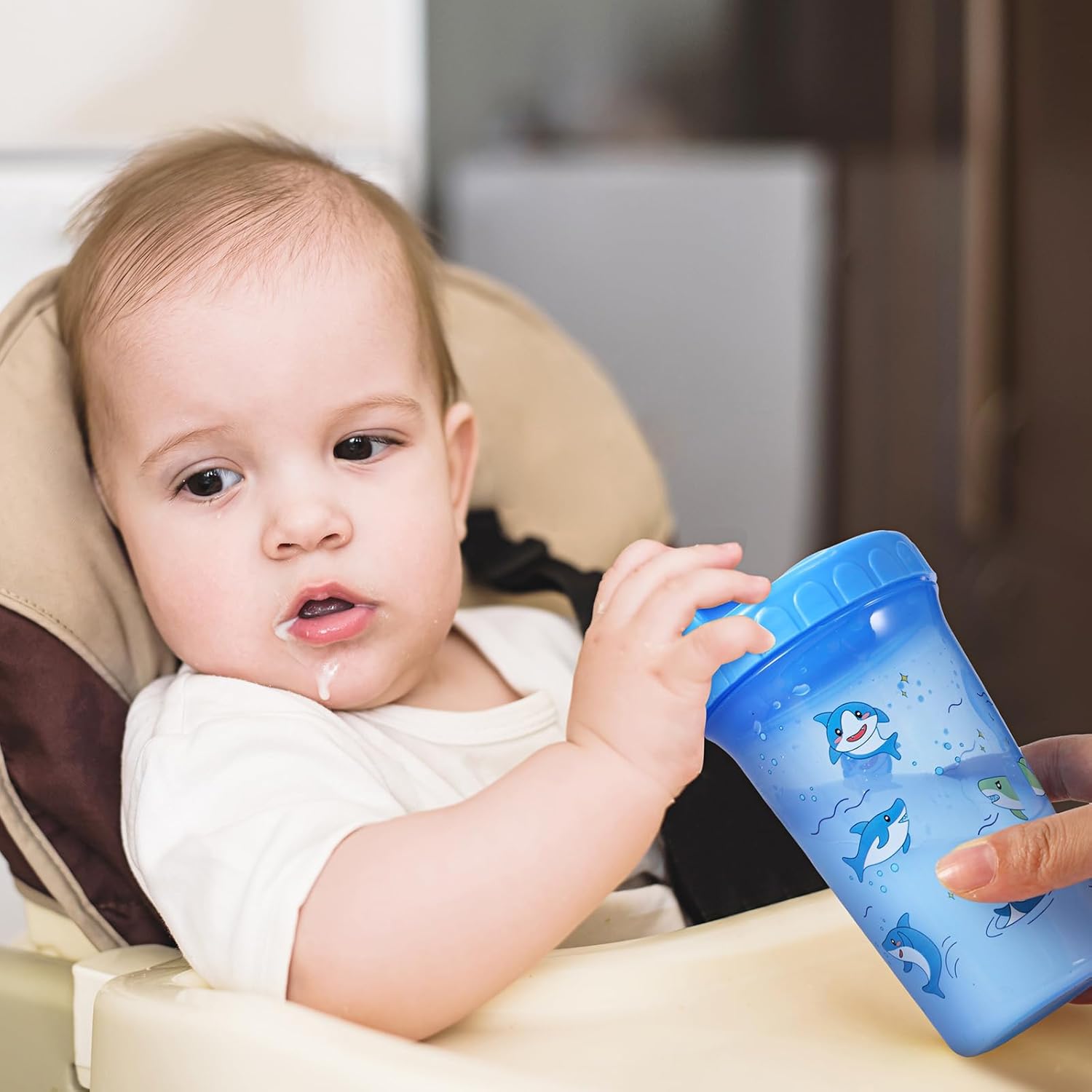 Mifoci 12 Pcs 10 oz Sippy Cups for Toddlers 1-3 No Spill Spout Cups with Lids Toddler Reusable Baby Feeding Supplies, Dishwasher, Microwave Safe