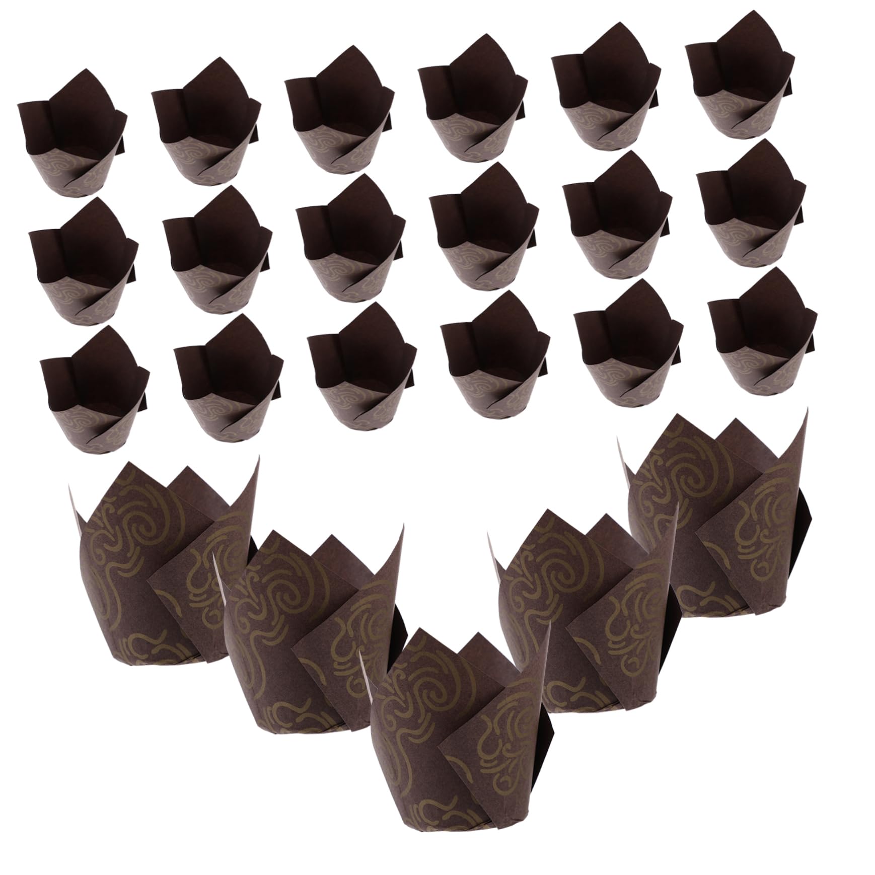 ABOOFAN 2 Sätze Cupcake Förmchen Für Die Küche Tulpen Cupcake Förmchen Quadratisch Aus Karton Einzelne Durchsichtige Roti Brot Backzubehör Kleine 250 Stück * 2