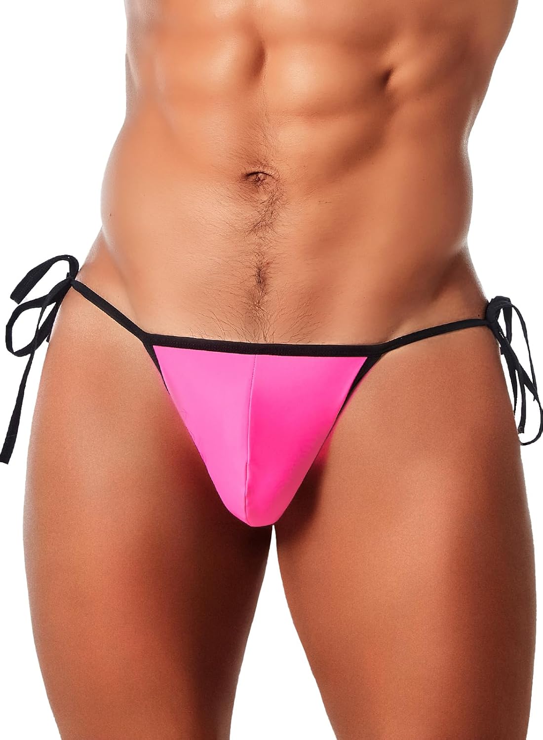 MIZOK Men's Side Tie Swim Bikini Sexy Beach Thong Hip Tie Swimsuit - Image 2