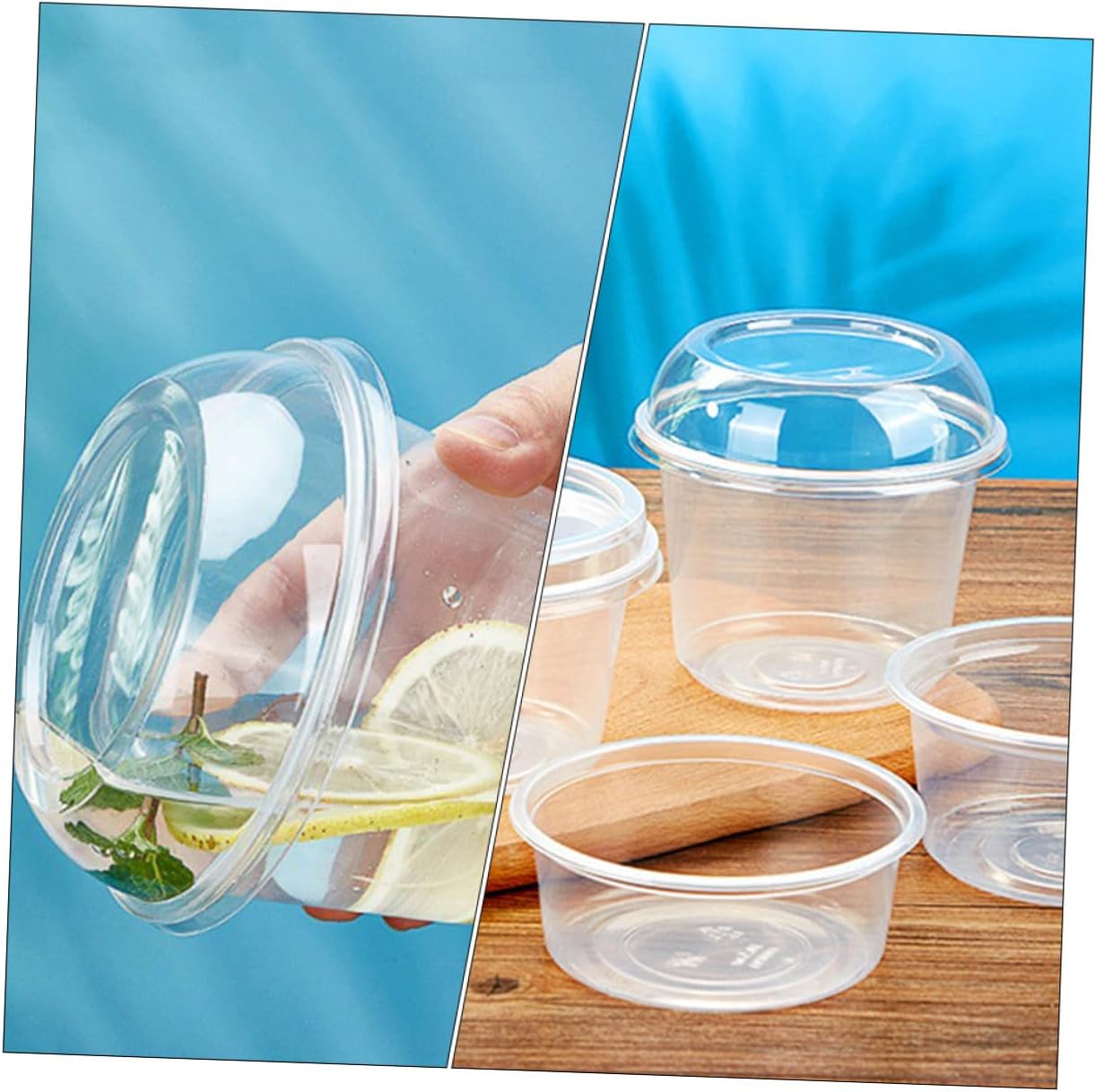 BESPORTBLE Dessert Packaging Box with Lid 360ml Plastic Food Storage Container for Fruit, Salad, and Snack Takeout, Reusable Cupcake Carrier for Home and Food