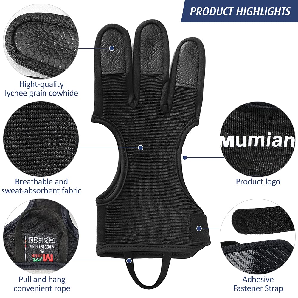 Karlak Boogschieten handschoenen schieten jacht leer drie vinger beschermer boogschieten beschermende uitrusting accessoires