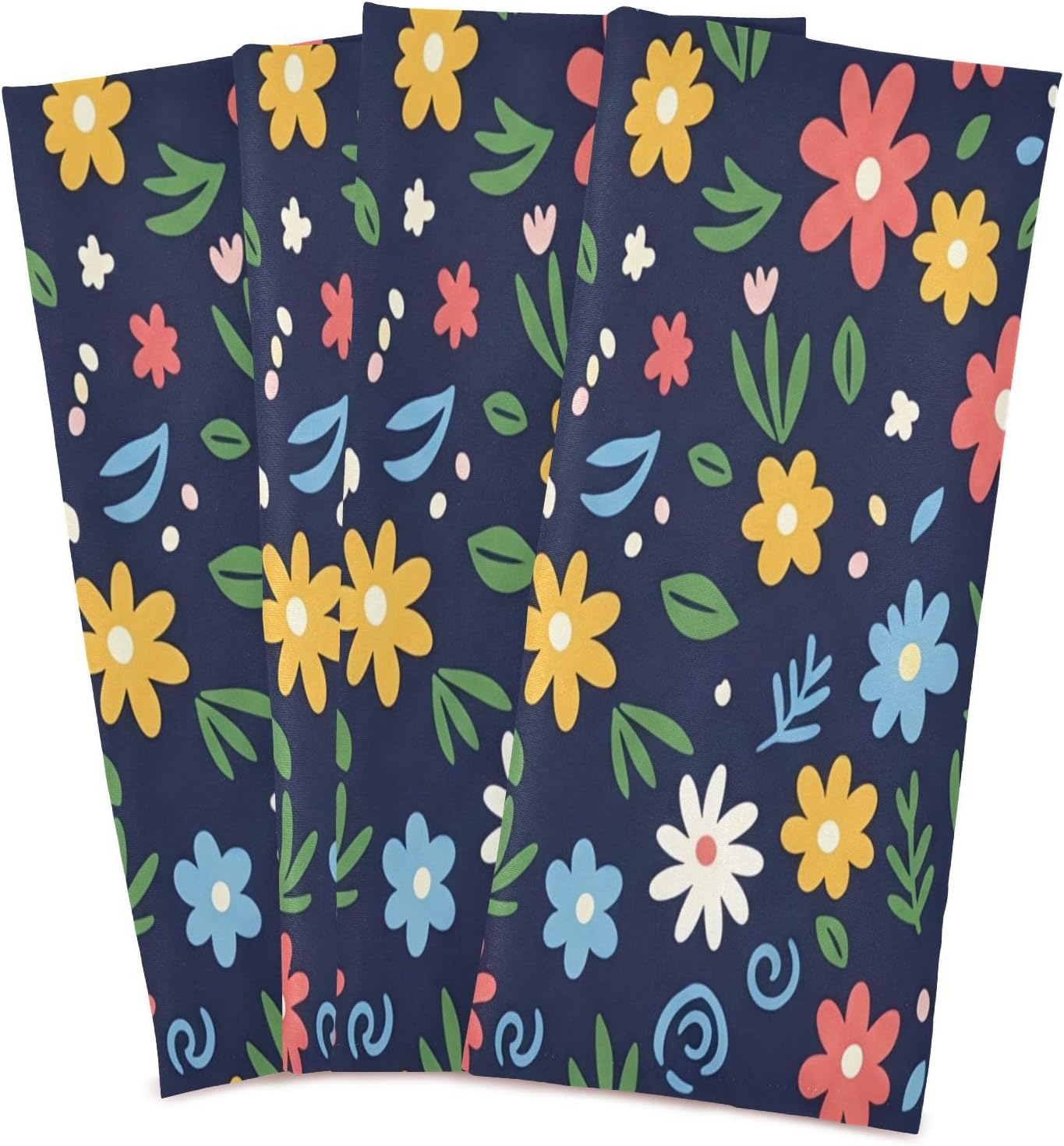 Beautiful Flowers Kitchen Towels Set of 6, Soft Absorbent Quick Drying and Reusable Dish Towels for Kitchen, Bathroom and Home Decor, 18 x 28 in