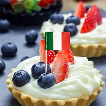 Small Italy Toothpick Flags Little Cake Toppers for Cakes Decorations,100pcs Italian Flag Mini Italy Flags On Cocktail Sticks for Cakes Sandwich Food Cupcake Toppers World Cup Pub Royal Event Decor