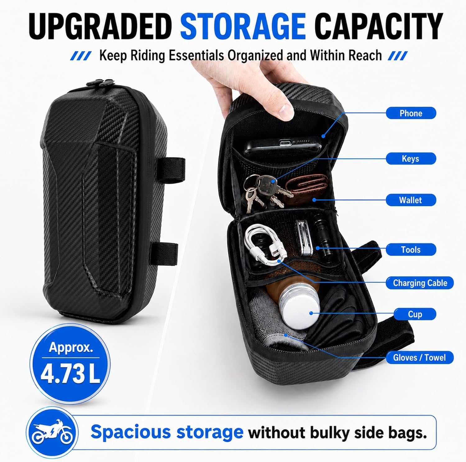 Upgraded Dirt Bike Frame Bag, Universal Storage Pouch for Light Bee Talaria