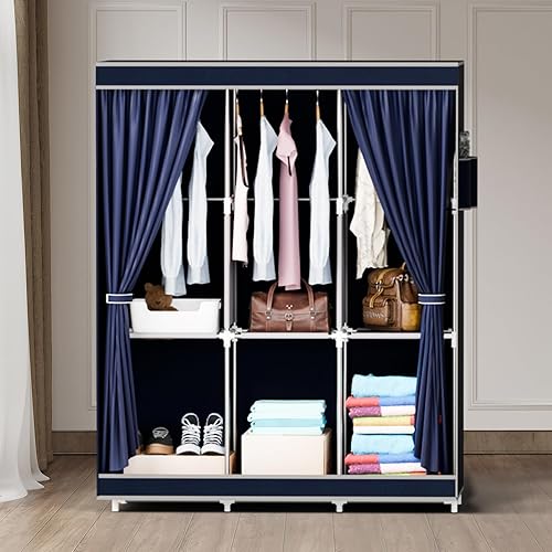 Miniatura 6 de Organizador portátil de almacenamiento de armario con ruedas, marco resistente y tela no tejida, organizador de armario independiente a prueba de