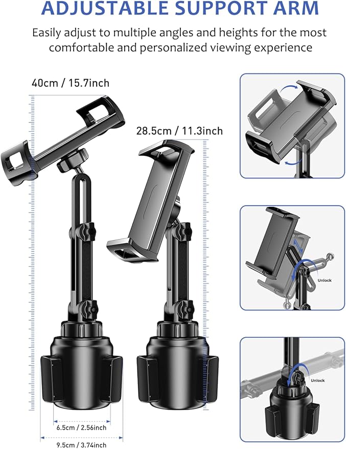 Soporte para Tablet en Auto con Altura Ajustable miniatura 4
