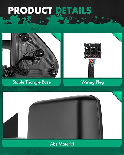 Miniatura 5 de SCITOO Espejos de remolque retrovisores para Chevy Silverado 1500 2014-2017 para GMC Sierra 1500 2015-2016 para Chevy Silverado/para GMC Sierra 2500