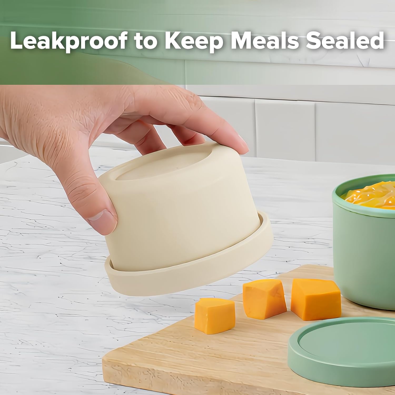 haakaa Mini Round Silicone Baby Food Containers with Lids, BPA-Free Leakproof Stackable Snack Cups, Microwave & Dishwasher Safe, 3-Pack, 5oz