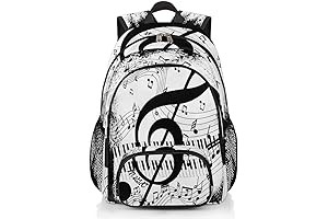 Music Notes School Backpack for Kids Boys