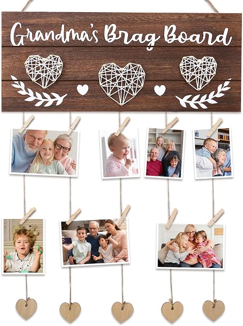 Niyewsor Gifts for Grandma Nana, Grandma's Brag Board, Birthday Gifts for Grandmother from Grandkids, Grammy Present Clip Photo Holder